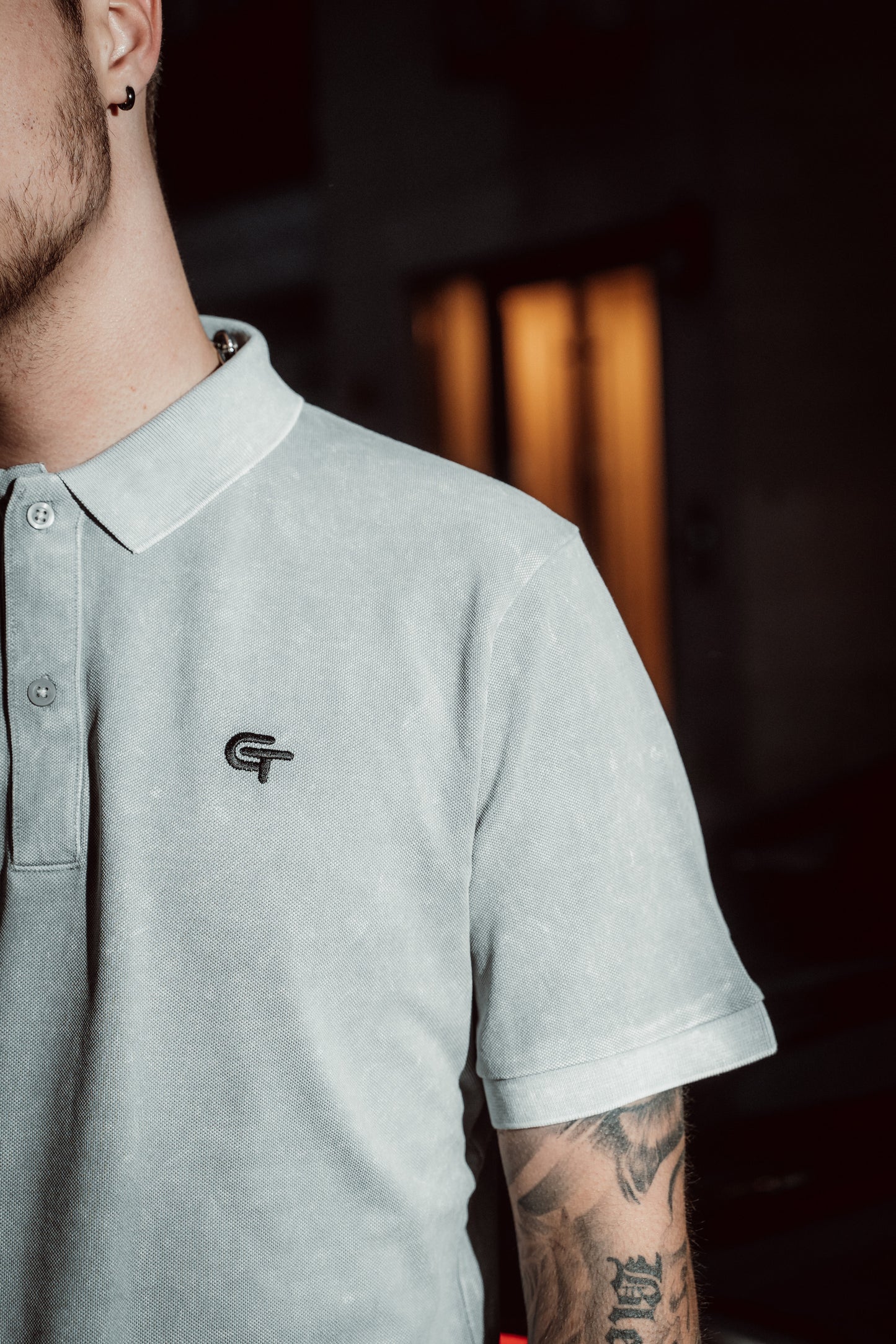 The GT Polo Shirt - Dyed Light Grey